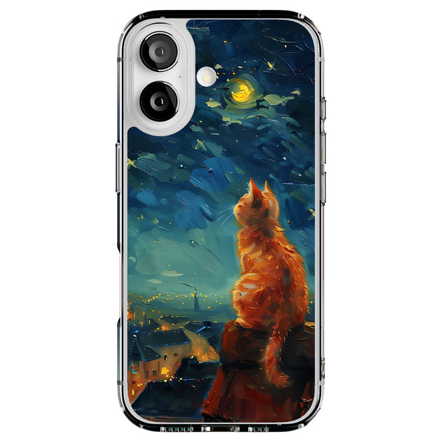 Cat Night 2 Tough Cases For Apple iPhone (17, 16, 15, 14, 13, 12, 11, X, SE, 8, 7/ Air, Plus, Pro, Max, Mini, XR, XS), Print in USA