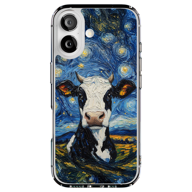 Cow Night 1 Tough Cases For Apple iPhone (17, 16, 15, 14, 13, 12, 11, X, SE, 8, 7/ Air, Plus, Pro, Max, Mini, XR, XS), Print in USA