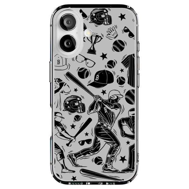 Baseball Icons Tough Cases For Apple iPhone (17, 16, 15, 14, 13, 12, 11, X, SE, 8, 7/ Air, Plus, Pro, Max, Mini, XR, XS), Print in USA