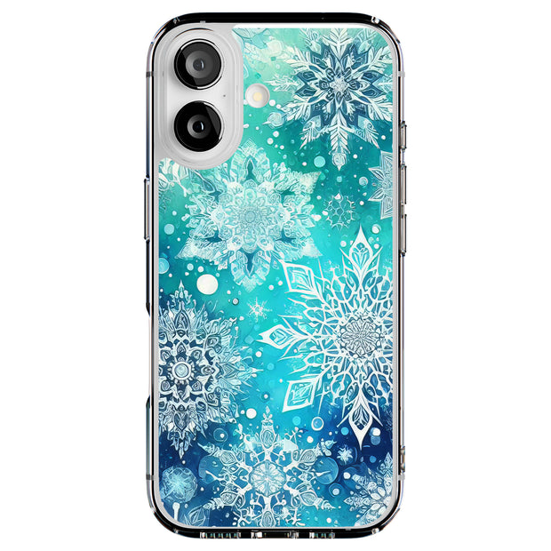 Xmas Snowflake Tough Cases For Apple iPhone (17, 16, 15, 14, 13, 12, 11, X, SE, 8, 7/ Air, Plus, Pro, Max, Mini, XR, XS), Print in USA