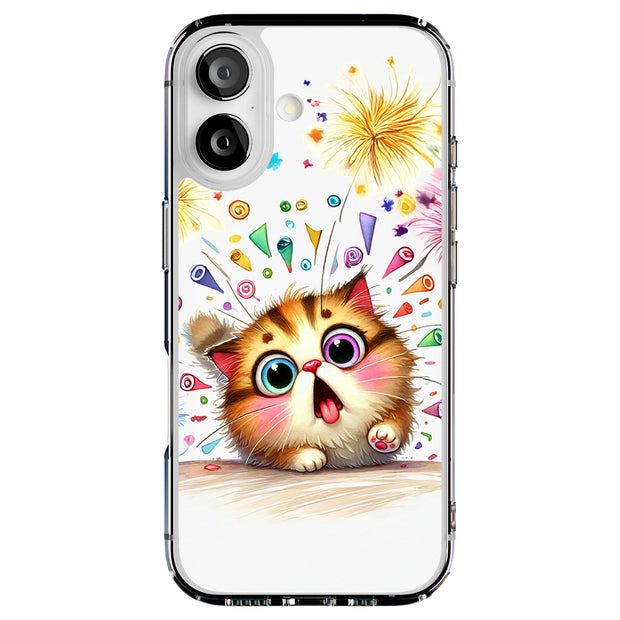 Surprised Cat Tough Cases For Apple iPhone (17, 16, 15, 14, 13, 12, 11, X, SE, 8, 7/ Air, Plus, Pro, Max, Mini, XR, XS), Print in USA