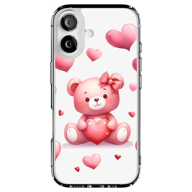 Valentine Bear Tough Cases For Apple iPhone (17, 16, 15, 14, 13, 12, 11, X, SE, 8, 7/ Air, Plus, Pro, Max, Mini, XR, XS), Print in USA