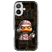 Coffee Duck Tough Cases For Apple iPhone (17, 16, 15, 14, 13, 12, 11, X, SE, 8, 7/ Air, Plus, Pro, Max, Mini, XR, XS), Print in USA