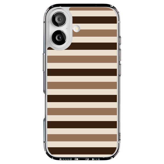 Coffee Stripes Tough Cases For Apple iPhone (17, 16, 15, 14, 13, 12, 11, X, SE, 8, 7/ Air, Plus, Pro, Max, Mini, XR, XS), Print in USA