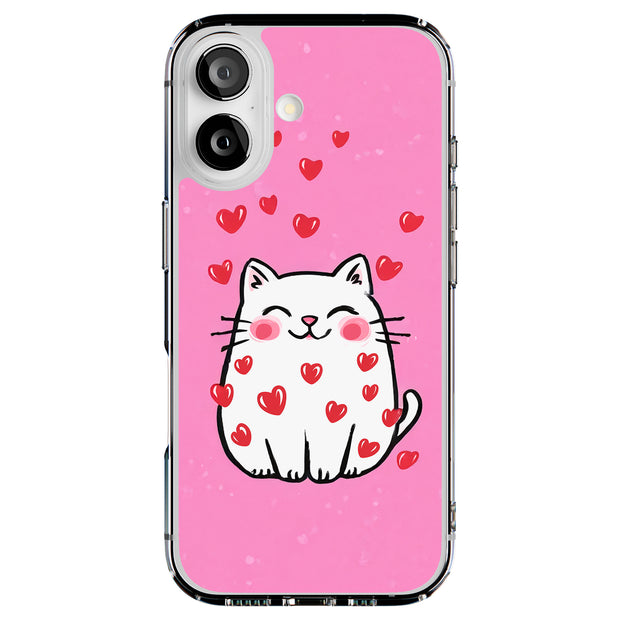 Valentine Cat Tough Cases For Apple iPhone (17, 16, 15, 14, 13, 12, 11, X, SE, 8, 7/ Air, Plus, Pro, Max, Mini, XR, XS), Print in USA