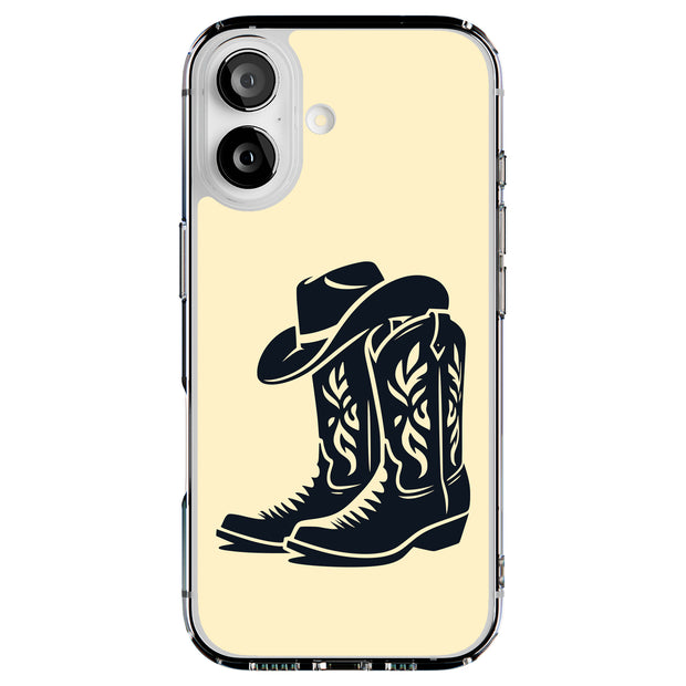 Cowboy Hat Boot Tough Cases For Apple iPhone (17, 16, 15, 14, 13, 12, 11, X, SE, 8, 7/ Air, Plus, Pro, Max, Mini, XR, XS), Print in USA