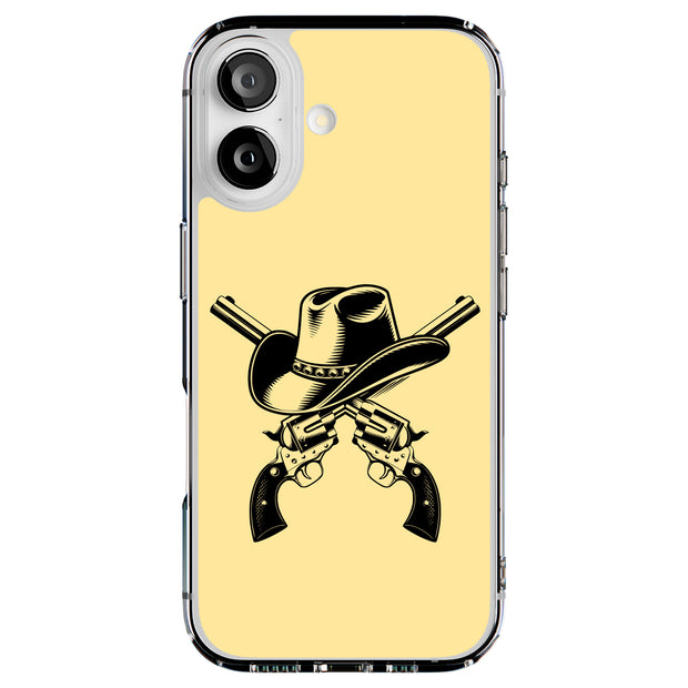 Cowboy Hat Guns Tough Cases For Apple iPhone (17, 16, 15, 14, 13, 12, 11, X, SE, 8, 7/ Air, Plus, Pro, Max, Mini, XR, XS), Print in USA