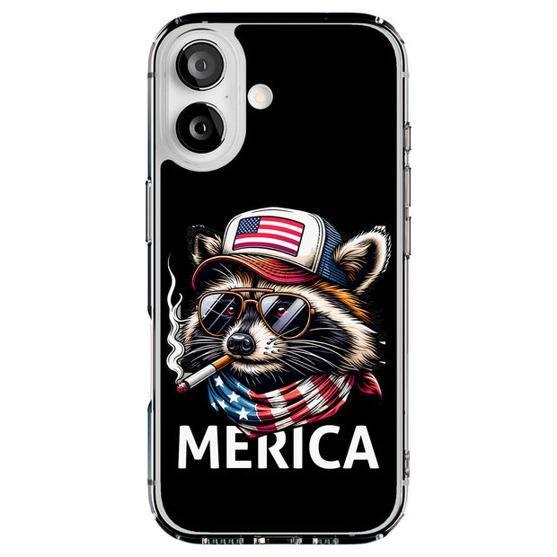 Patriot Raccoon Tough Cases For Apple iPhone (17, 16, 15, 14, 13, 12, 11, X, SE, 8, 7/ Air, Plus, Pro, Max, Mini, XR, XS), Print in USA