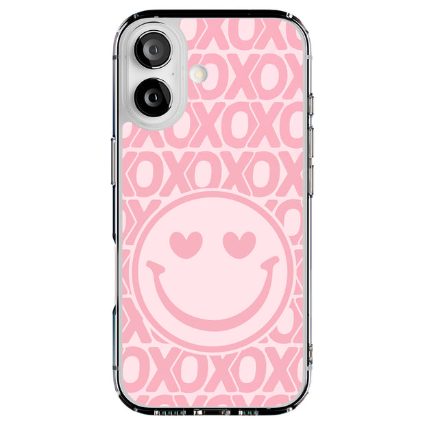 Smile Pink XO Tough Cases For Apple iPhone (17, 16, 15, 14, 13, 12, 11, X, SE, 8, 7/ Air, Plus, Pro, Max, Mini, XR, XS), Print in USA