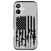 USA Flag Guns Tough Cases For Apple iPhone (17, 16, 15, 14, 13, 12, 11, X, SE, 8, 7/ Air, Plus, Pro, Max, Mini, XR, XS), Print in USA