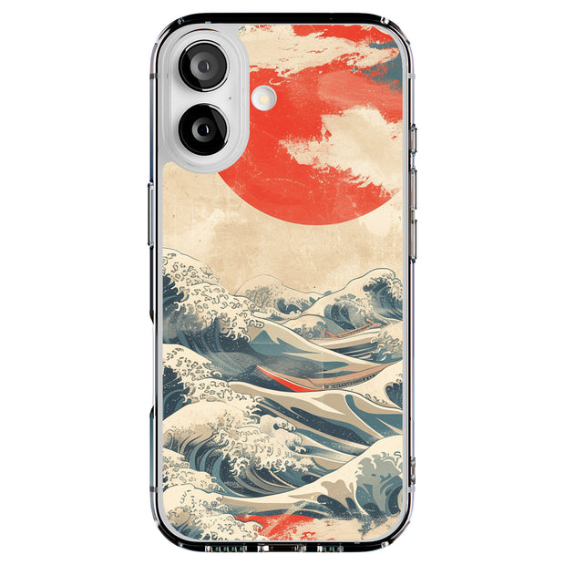 Japanese Wave 4 Tough Cases For Apple iPhone (17, 16, 15, 14, 13, 12, 11, X, SE, 8, 7/ Air, Plus, Pro, Max, Mini, XR, XS), Print in USA