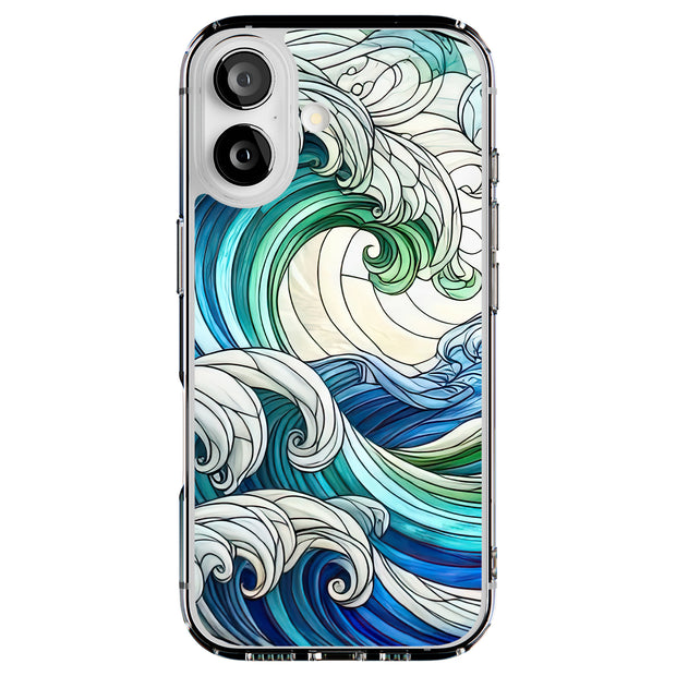 Glass Wave 1 Tough Cases For Apple iPhone (17, 16, 15, 14, 13, 12, 11, X, SE, 8, 7/ Air, Plus, Pro, Max, Mini, XR, XS), Print in USA