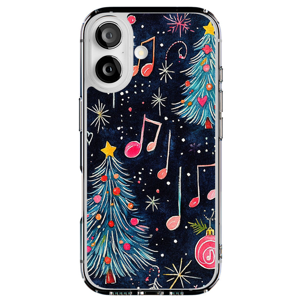Xmas Music Note Tough Cases For Apple iPhone (17, 16, 15, 14, 13, 12, 11, X, SE, 8, 7/ Air, Plus, Pro, Max, Mini, XR, XS), Print in USA