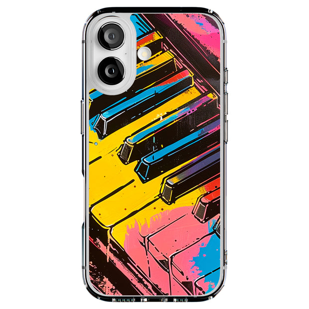 Color Piano Key Tough Cases For Apple iPhone (17, 16, 15, 14, 13, 12, 11, X, SE, 8, 7/ Air, Plus, Pro, Max, Mini, XR, XS), Print in USA