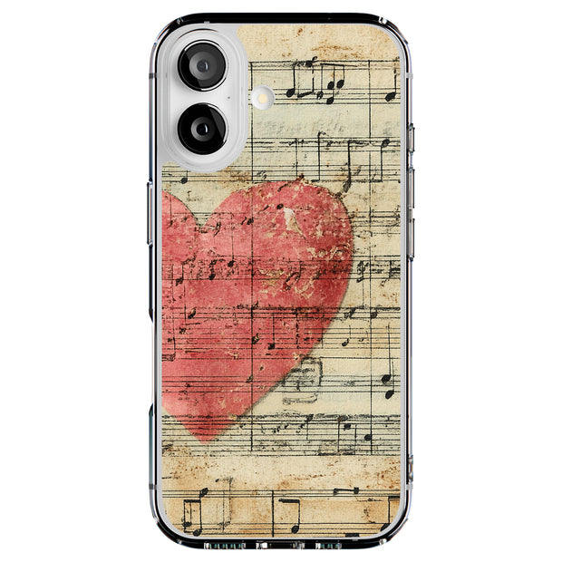 Music Hearts Tough Cases For Apple iPhone (17, 16, 15, 14, 13, 12, 11, X, SE, 8, 7/ Air, Plus, Pro, Max, Mini, XR, XS), Print in USA