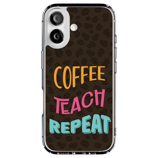 Coffee Teach Tough Cases For Apple iPhone (17, 16, 15, 14, 13, 12, 11, X, SE, 8, 7/ Air, Plus, Pro, Max, Mini, XR, XS), Print in USA
