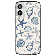 Blue Sea Shells Tough Cases For Apple iPhone (17, 16, 15, 14, 13, 12, 11, X, SE, 8, 7/ Air, Plus, Pro, Max, Mini, XR, XS), Print in USA