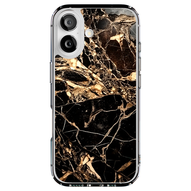 Gold Marble Tough Cases For Apple iPhone (17, 16, 15, 14, 13, 12, 11, X, SE, 8, 7/ Air, Plus, Pro, Max, Mini, XR, XS), Print in USA