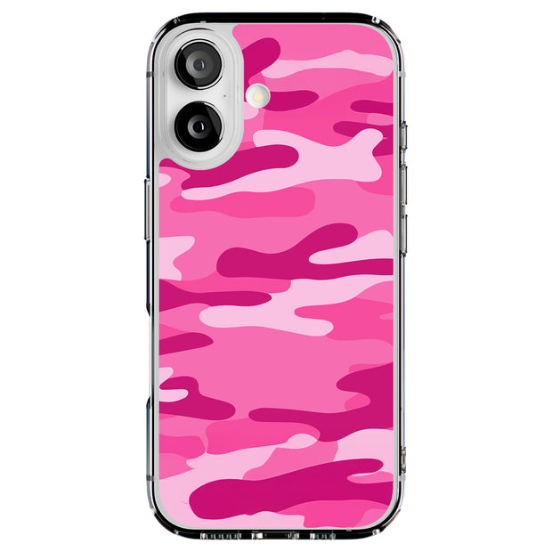 Pink Camouflage Tough Cases For Apple iPhone (17, 16, 15, 14, 13, 12, 11, X, SE, 8, 7/ Air, Plus, Pro, Max, Mini, XR, XS), Print in USA