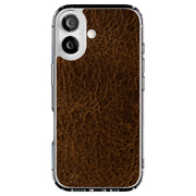 Brown Leather Tough Cases For Apple iPhone (17, 16, 15, 14, 13, 12, 11, X, SE, 8, 7/ Air, Plus, Pro, Max, Mini, XR, XS), Print in USA