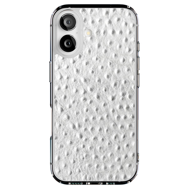 White Ostrich Tough Cases For Apple iPhone (17, 16, 15, 14, 13, 12, 11, X, SE, 8, 7/ Air, Plus, Pro, Max, Mini, XR, XS), Print in USA