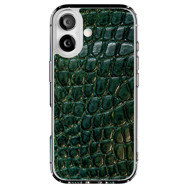 Green Alligator Tough Cases For Apple iPhone (17, 16, 15, 14, 13, 12, 11, X, SE, 8, 7/ Air, Plus, Pro, Max, Mini, XR, XS), Print in USA