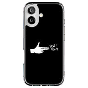 Pew Pew Hand Tough Cases For Apple iPhone (17, 16, 15, 14, 13, 12, 11, X, SE, 8, 7/ Air, Plus, Pro, Max, Mini, XR, XS), Print in USA