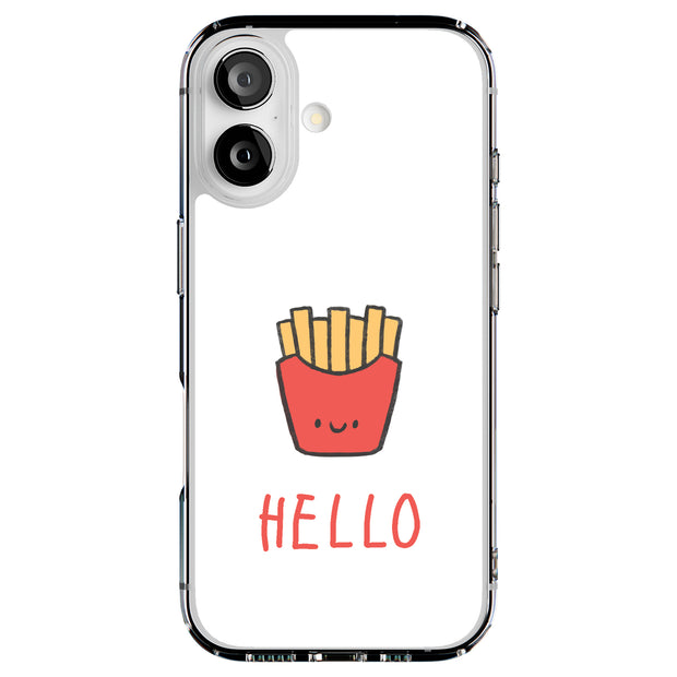 Hello Fries Tough Cases For Apple iPhone (17, 16, 15, 14, 13, 12, 11, X, SE, 8, 7/ Air, Plus, Pro, Max, Mini, XR, XS), Print in USA