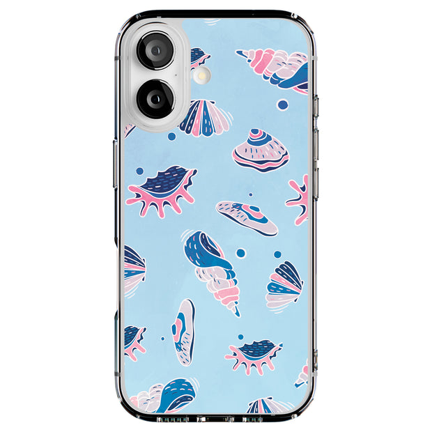 SeaShells Clams Tough Cases For Apple iPhone (17, 16, 15, 14, 13, 12, 11, X, SE, 8, 7/ Air, Plus, Pro, Max, Mini, XR, XS), Print in USA