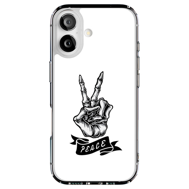 Peace Skeleton Tough Cases For Apple iPhone (17, 16, 15, 14, 13, 12, 11, X, SE, 8, 7/ Air, Plus, Pro, Max, Mini, XR, XS), Print in USA