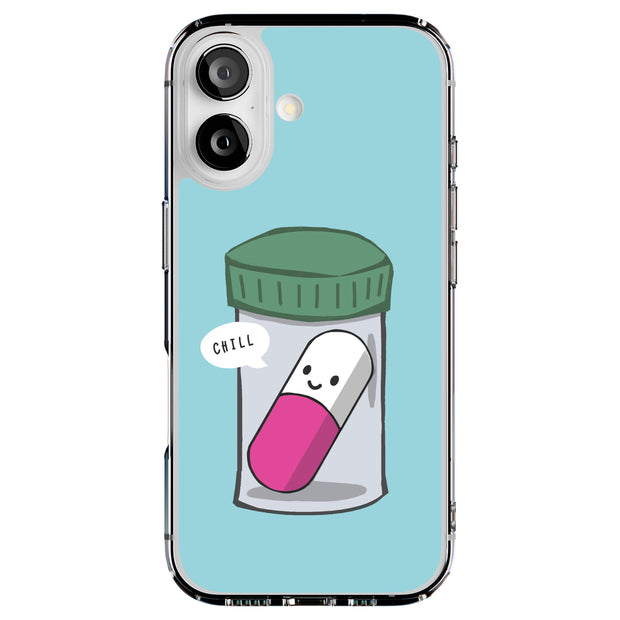 Pill Say Chill Tough Cases For Apple iPhone (17, 16, 15, 14, 13, 12, 11, X, SE, 8, 7/ Air, Plus, Pro, Max, Mini, XR, XS), Print in USA