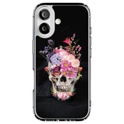 Flower Skull Tough Cases For Apple iPhone (17, 16, 15, 14, 13, 12, 11, X, SE, 8, 7/ Air, Plus, Pro, Max, Mini, XR, XS), Print in USA