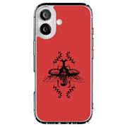 Beetle On Red Tough Cases For Apple iPhone (17, 16, 15, 14, 13, 12, 11, X, SE, 8, 7/ Air, Plus, Pro, Max, Mini, XR, XS), Print in USA