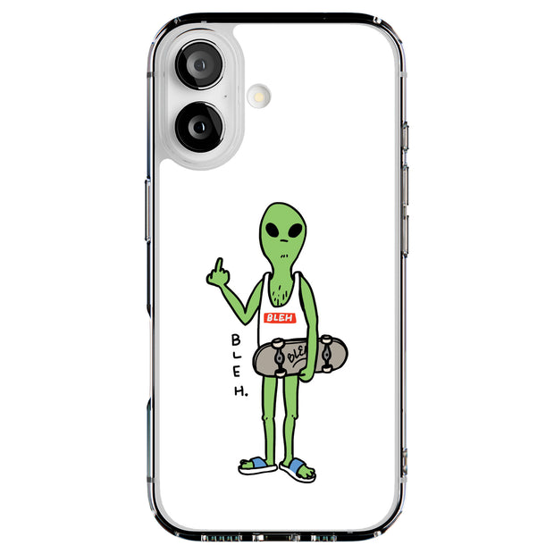 Bleh Alien Wht Tough Cases For Apple iPhone (17, 16, 15, 14, 13, 12, 11, X, SE, 8, 7/ Air, Plus, Pro, Max, Mini, XR, XS), Print in USA