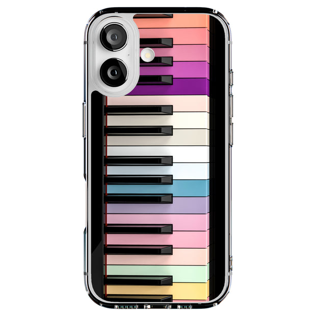 Rainbow Piano Tough Cases For Apple iPhone (17, 16, 15, 14, 13, 12, 11, X, SE, 8, 7/ Air, Plus, Pro, Max, Mini, XR, XS), Print in USA