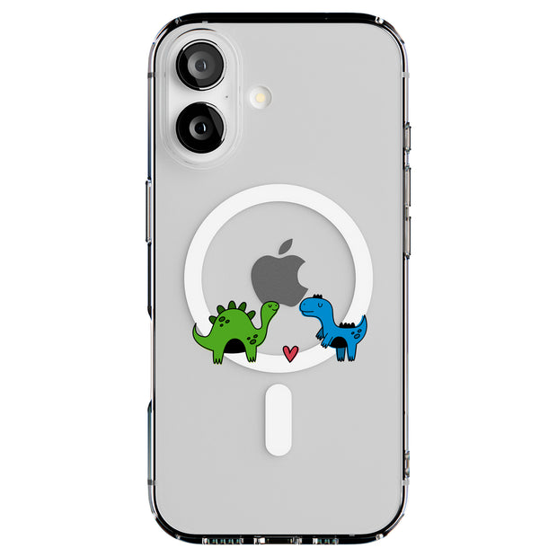 Dinosaur Love Tough Cases For Apple iPhone (17, 16, 15, 14, 13, 12, 11, X, SE, 8, 7/ Air, Plus, Pro, Max, Mini, XR, XS), Print in USA