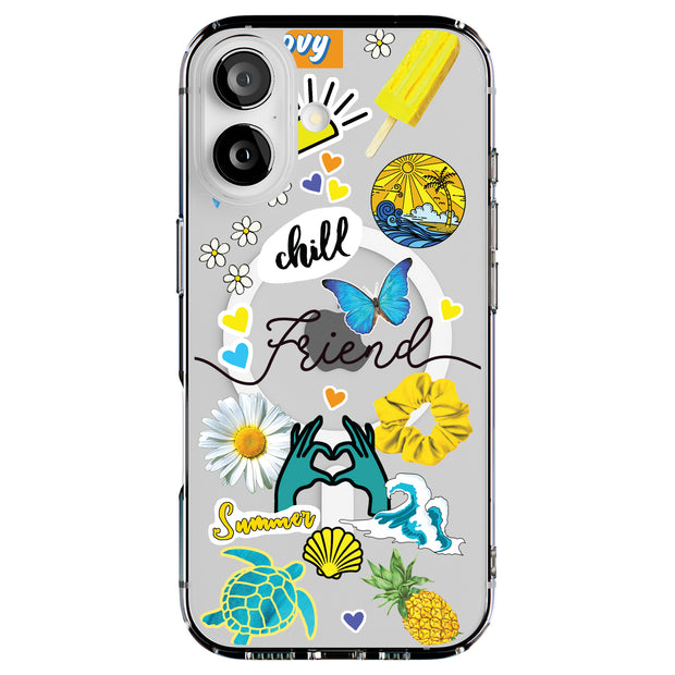Chill Collage Tough Cases For Apple iPhone (17, 16, 15, 14, 13, 12, 11, X, SE, 8, 7/ Air, Plus, Pro, Max, Mini, XR, XS), Print in USA
