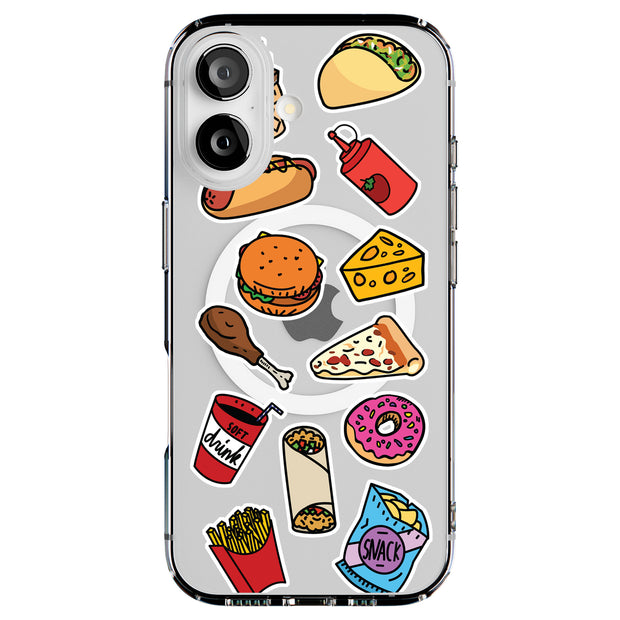 Food Collage Tough Cases For Apple iPhone (17, 16, 15, 14, 13, 12, 11, X, SE, 8, 7/ Air, Plus, Pro, Max, Mini, XR, XS), Print in USA