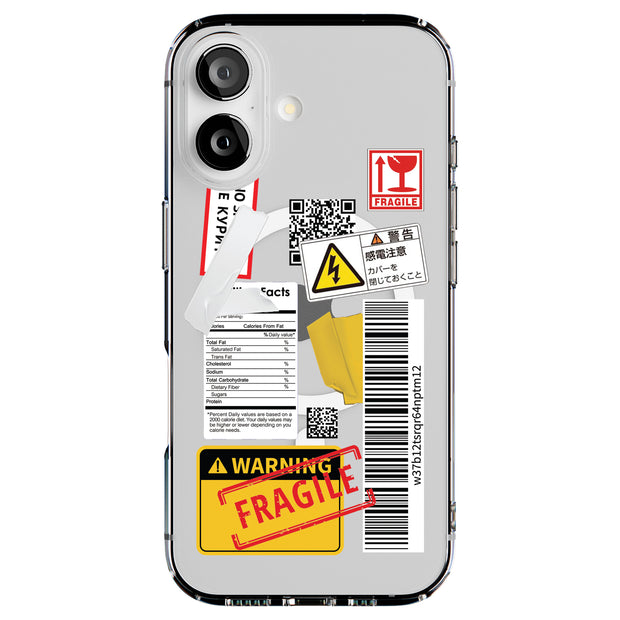 Warning Collage Tough Cases For Apple iPhone (17, 16, 15, 14, 13, 12, 11, X, SE, 8, 7/ Air, Plus, Pro, Max, Mini, XR, XS), Print in USA