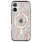Brown Hearts Tough Cases For Apple iPhone (17, 16, 15, 14, 13, 12, 11, X, SE, 8, 7/ Air, Plus, Pro, Max, Mini, XR, XS), Print in USA