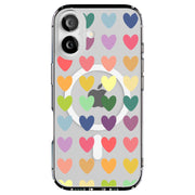 Colorful Hearts Tough Cases For Apple iPhone (17, 16, 15, 14, 13, 12, 11, X, SE, 8, 7/ Air, Plus, Pro, Max, Mini, XR, XS), Print in USA