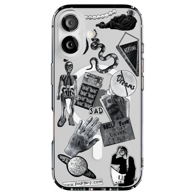 Grunge Collage4 Tough Cases For Apple iPhone (17, 16, 15, 14, 13, 12, 11, X, SE, 8, 7/ Air, Plus, Pro, Max, Mini, XR, XS), Print in USA