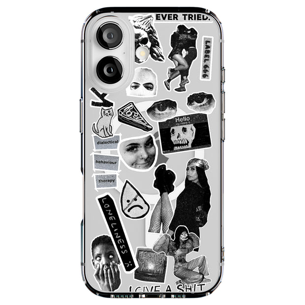 Grunge Collage5 Tough Cases For Apple iPhone (17, 16, 15, 14, 13, 12, 11, X, SE, 8, 7/ Air, Plus, Pro, Max, Mini, XR, XS), Print in USA