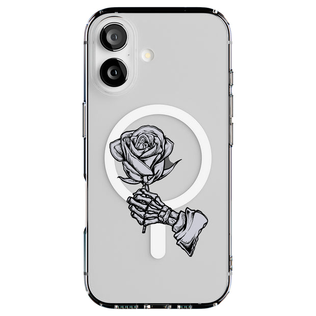 Rose Skeleton Tough Cases For Apple iPhone (17, 16, 15, 14, 13, 12, 11, X, SE, 8, 7/ Air, Plus, Pro, Max, Mini, XR, XS), Print in USA