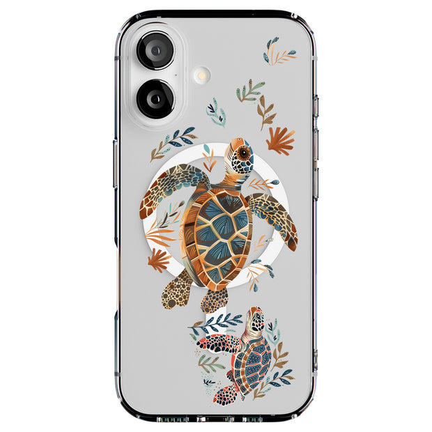 Sea Turtle Art Tough Cases For Apple iPhone (17, 16, 15, 14, 13, 12, 11, X, SE, 8, 7/ Air, Plus, Pro, Max, Mini, XR, XS), Print in USA