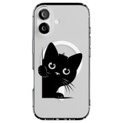 Cute Peek Cat 1 Tough Cases For Apple iPhone (17, 16, 15, 14, 13, 12, 11, X, SE, 8, 7/ Air, Plus, Pro, Max, Mini, XR, XS), Print in USA