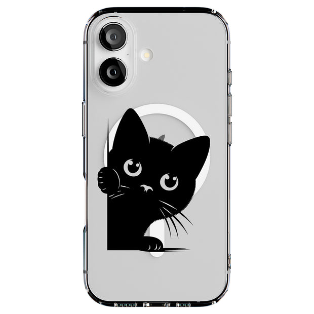 Cute Peek Cat 1 Tough Cases For Apple iPhone (17, 16, 15, 14, 13, 12, 11, X, SE, 8, 7/ Air, Plus, Pro, Max, Mini, XR, XS), Print in USA