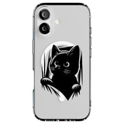 Cute Peek Cat 2 Tough Cases For Apple iPhone (17, 16, 15, 14, 13, 12, 11, X, SE, 8, 7/ Air, Plus, Pro, Max, Mini, XR, XS), Print in USA
