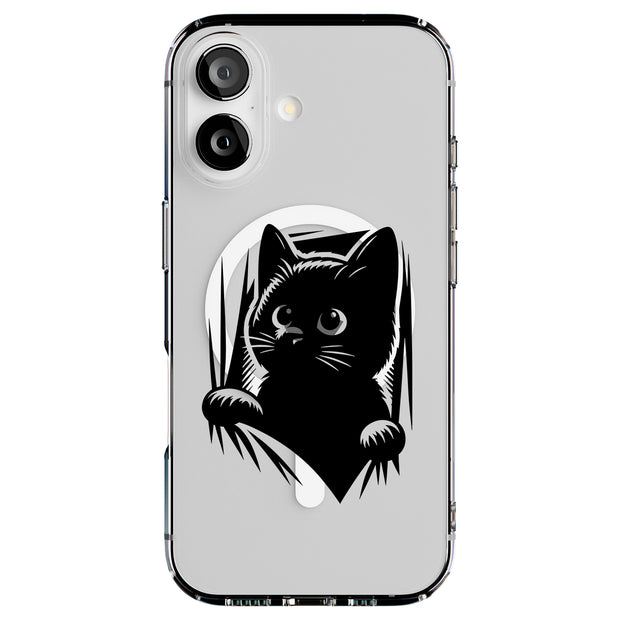 Cute Peek Cat 2 Tough Cases For Apple iPhone (17, 16, 15, 14, 13, 12, 11, X, SE, 8, 7/ Air, Plus, Pro, Max, Mini, XR, XS), Print in USA