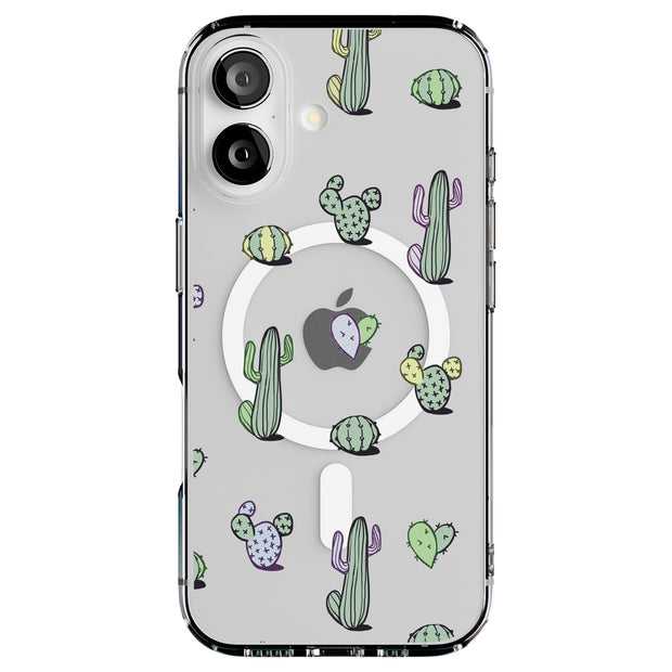 Cacti Pattern Tough Cases For Apple iPhone (17, 16, 15, 14, 13, 12, 11, X, SE, 8, 7/ Air, Plus, Pro, Max, Mini, XR, XS), Print in USA